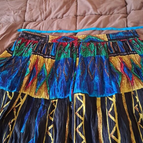 Vintage 90s Maxi Skirt One Size Broomstick Gauzy Tiered Boho Peasant Gypsy Artsy - Picture 8 of 9